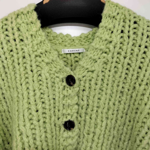 カデュネ CADUNE モヘヤ混 ケーブルニット カーディガン レディース JPN:38